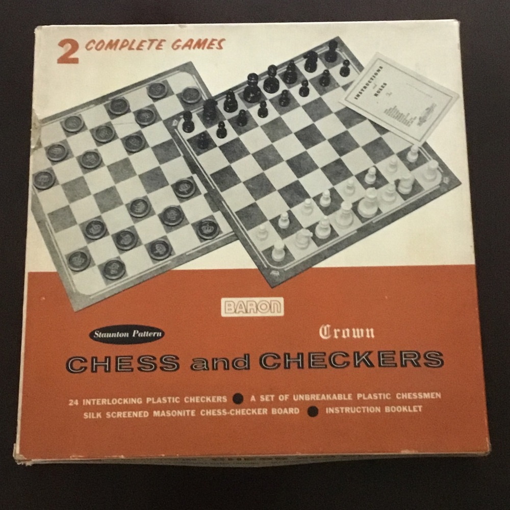Vintage Baron Chess and Checkers Board game 4122/150